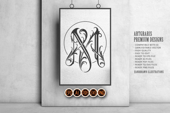Download Elegant Flourish Vintage Lettering M - Vintage lettering Collection