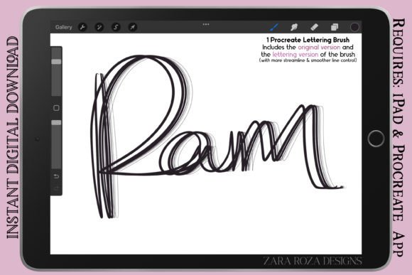 Download Pam - Procreate Vintage Lettering Brush - Premium Resources