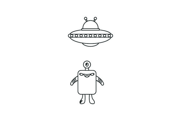 Download Flat Illustration Space Aliens Colorles - Space Collection