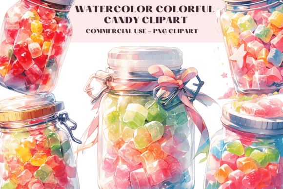 Download Watercolour Colourful Candy Clipart - Colourful Collection