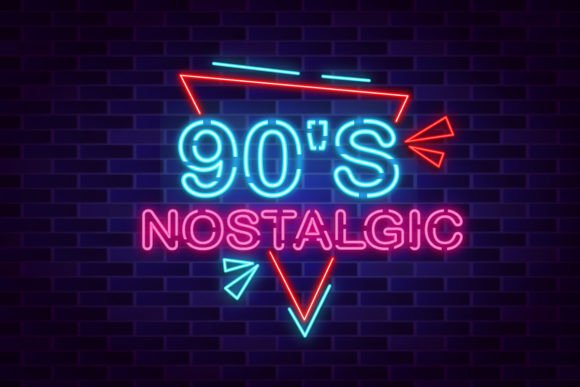 Download 90'S Vintage Lettering Neon Sign Vector - Premium Resources
