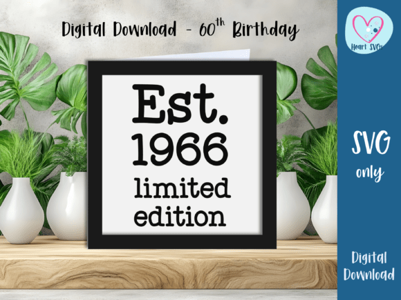 Download Est. 1966 60th Birthday Card SVG - 1966 Collection