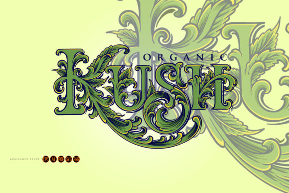 Download Luxury Vintage Lettering Word Kush - Premium Bundle